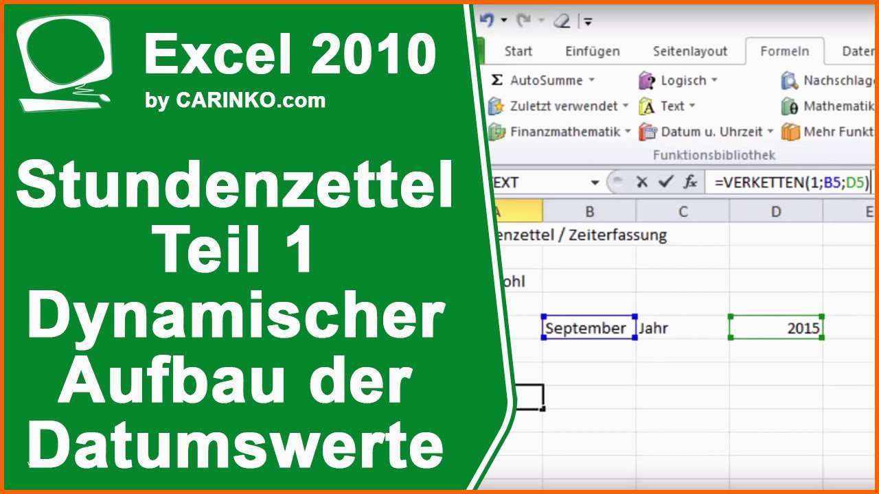 Spektakulär Stundenzettel Zeiterfassung In Excel Erstellen Teil 1