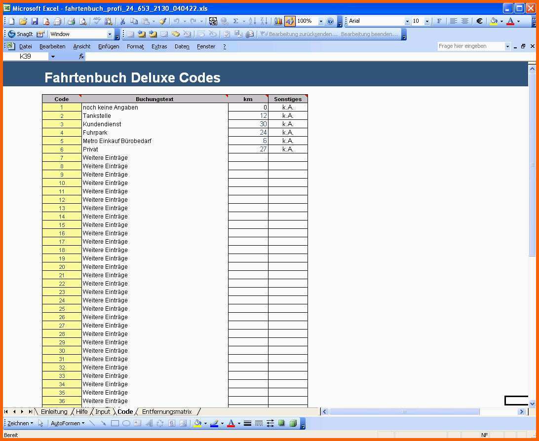 Spezialisiert 14 Fahrtenbuch Excel Vorlage