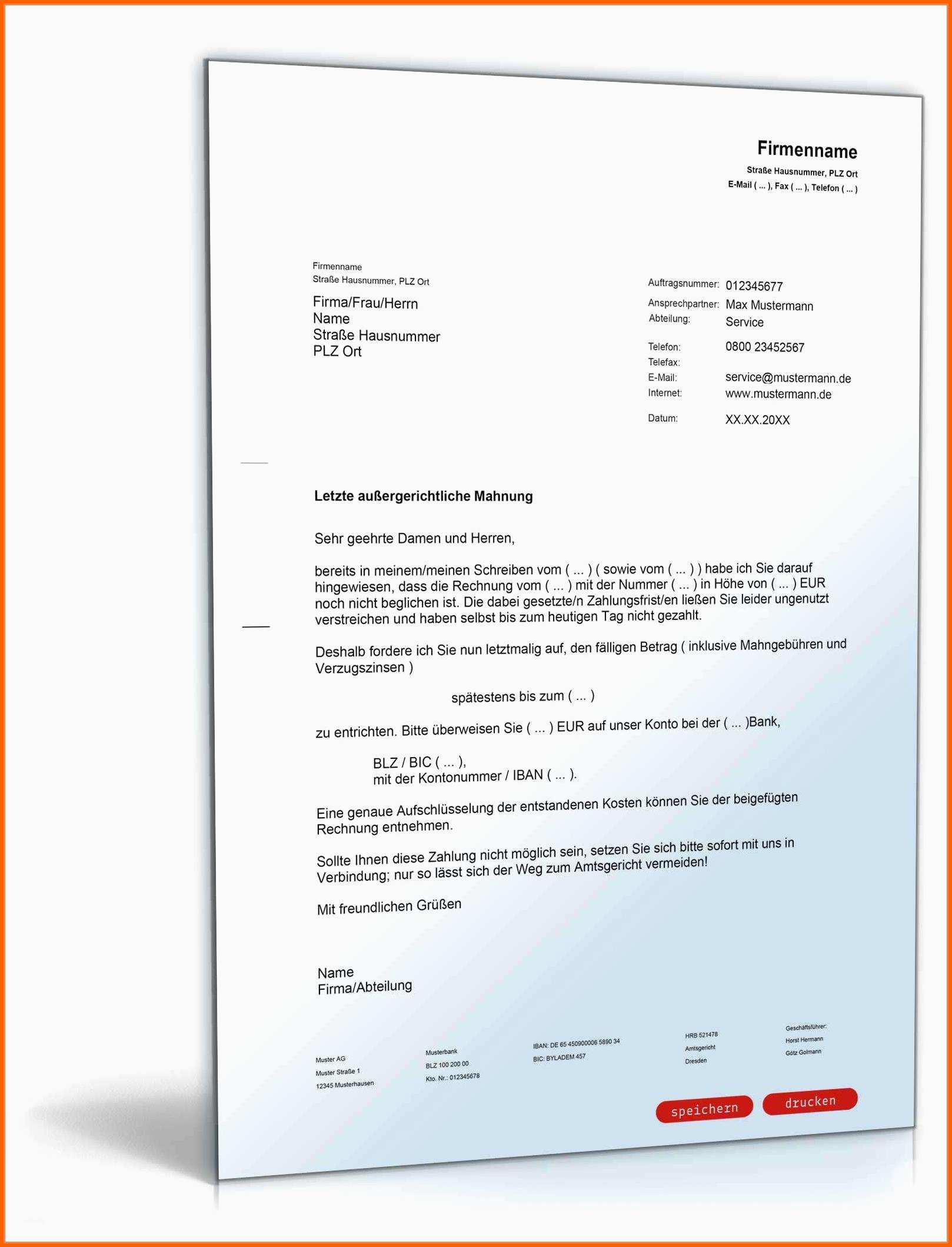 Spezialisiert 19 Letzte Mahnung Vorlage Kostenlos