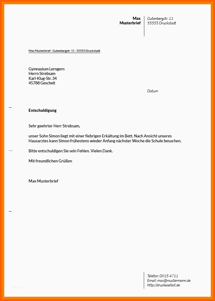 Spezialisiert 8 Entschuldigung Wegen Krankheit