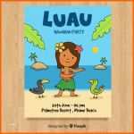 Spezialisiert Cartoon Hula Tänzer Luau Plakat Vorlage