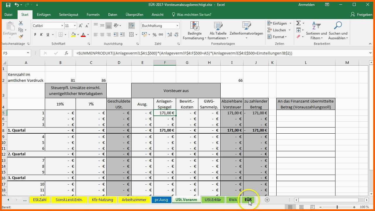 Spezialisiert Excel Vorlage EÜr Anlagevermögen übertragen Und