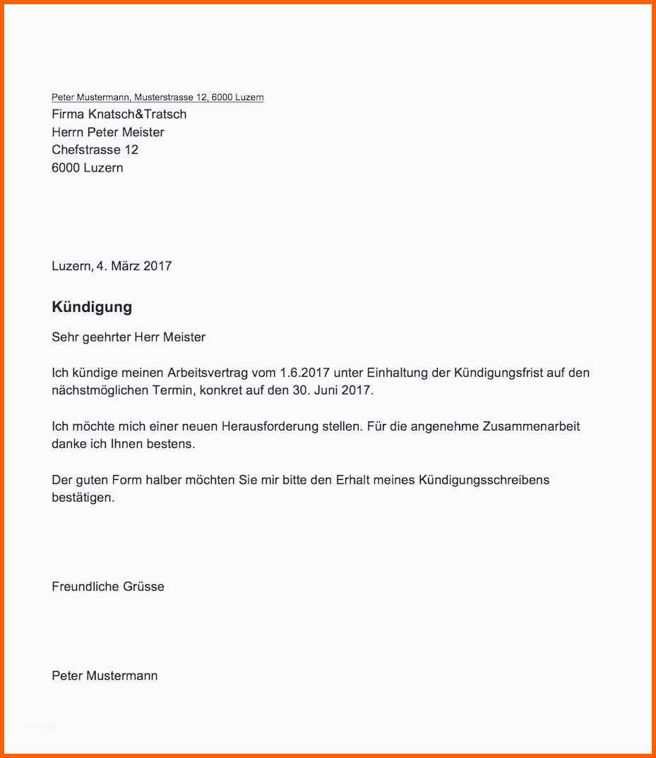 Spezialisiert Kündigung Schreiben Arbeitsvertrag Einzigartiges