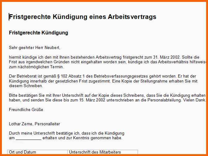 Spezialisiert Kündigungsschreiben Vorlage Download Chip