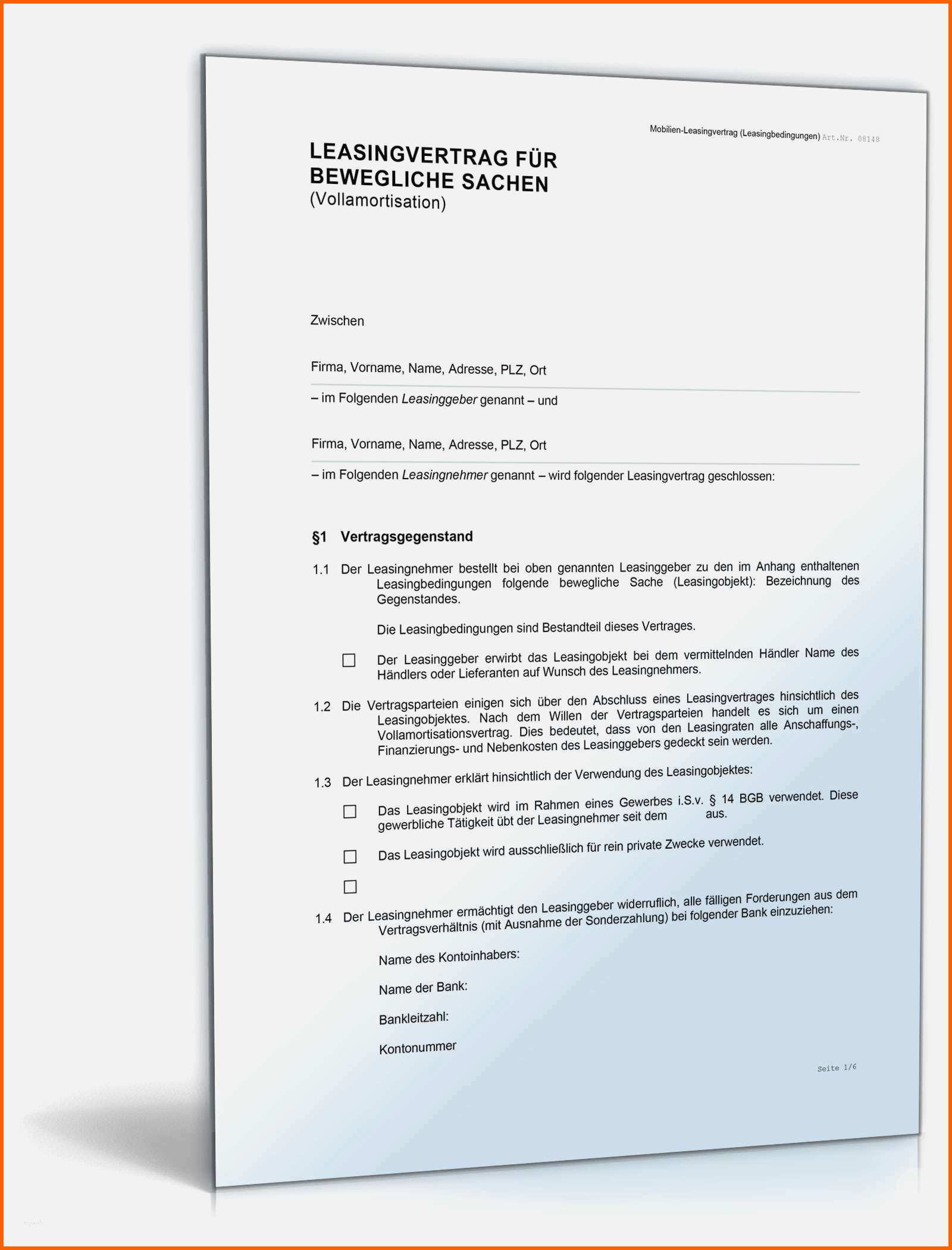 Spezialisiert Mietbürgschaft Vorlage Kostenlos Beste Leasingvertrag Für