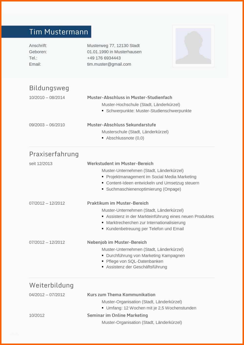 Spezialisiert Muster Lebenslauf Word Muster Lebenslauf Design