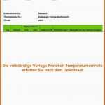 Spezialisiert Protokoll Temperaturkontrolle Nachweis Vorlage Angenehm