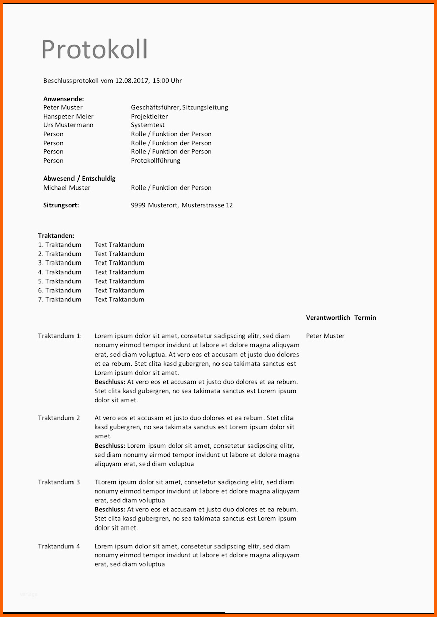 Spezialisiert Protokoll Vorlage Word & Excel Kostenlos