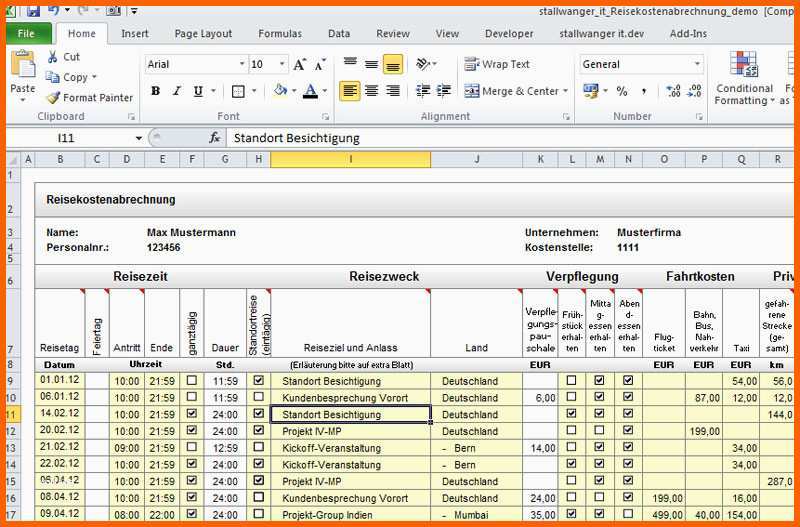 Spezialisiert Reisekostenabrechnung Excel Vorlage software Download – De