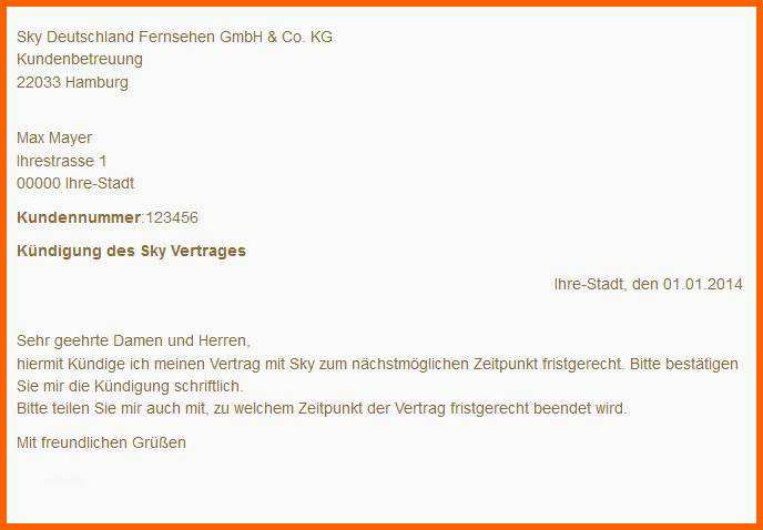 Spezialisiert Sky Kündigen Kostenloser Musterbrief & Tipps