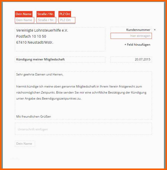 Spezialisiert Vereinigte Lohnsteuerhilfe Kündigen Vorlage Download