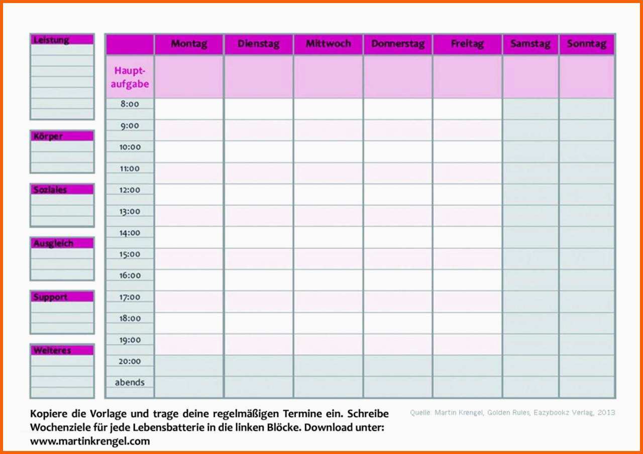 Spezialisiert Wochenplan Vorlage Pdf Din A4 Martin Krengel ...