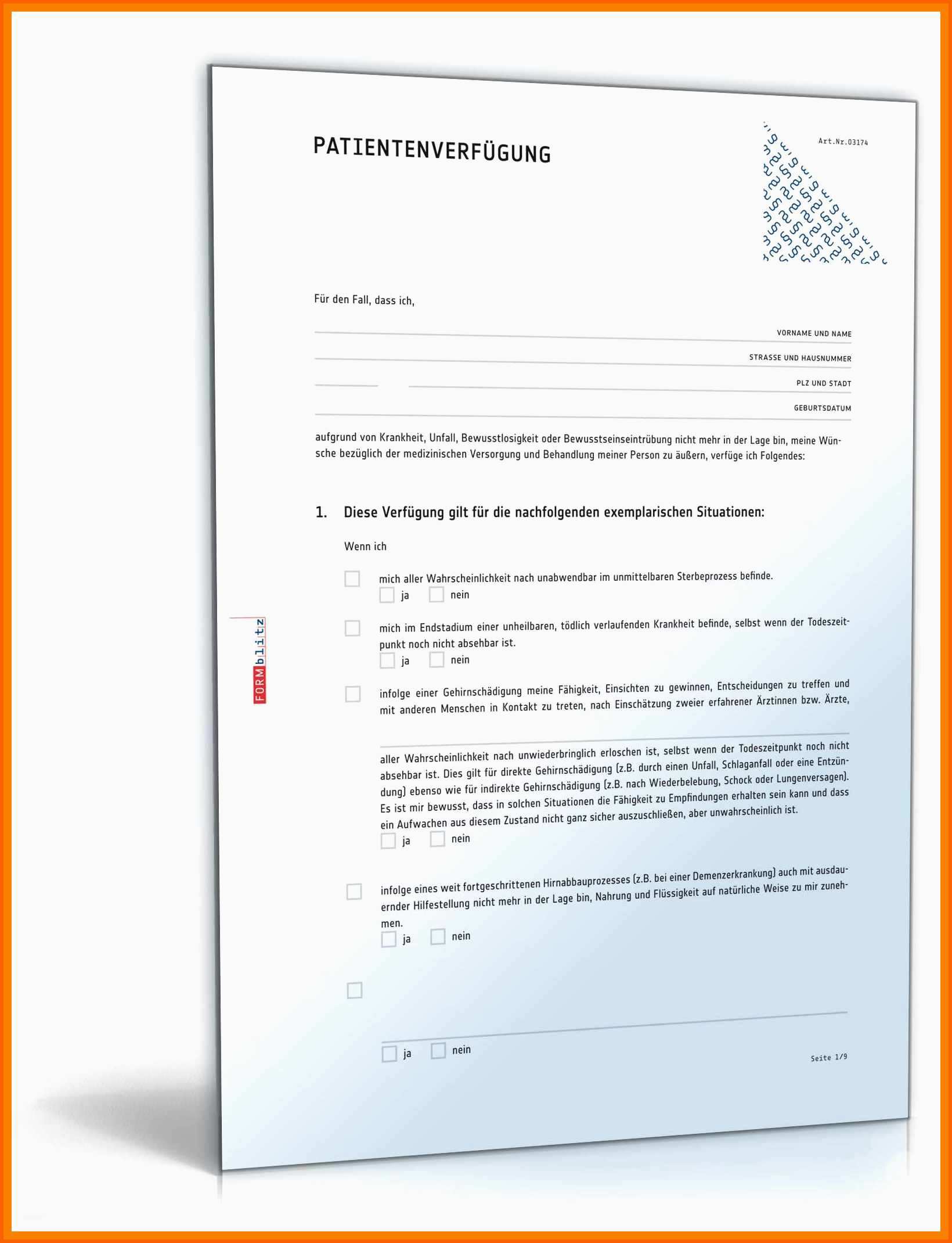 Tolle 14 Schriftliche Willenserklärung Muster