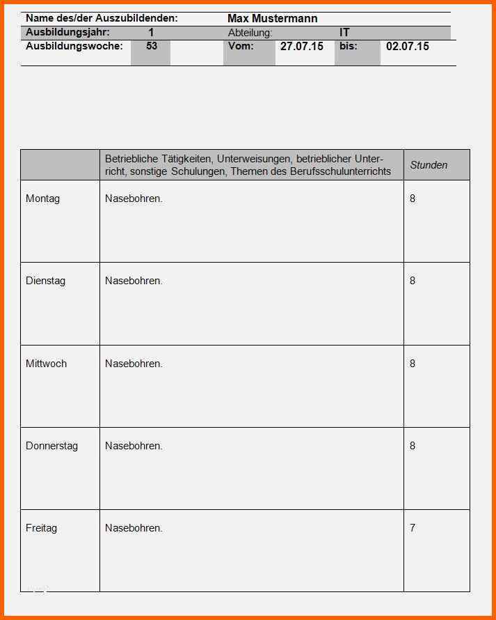 Tolle 16 Deckblatt Berichtsheft | Kostenlos Vorlagen
