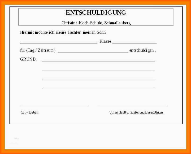 Tolle 7 Vorlage Entschuldigung Berufsschule
