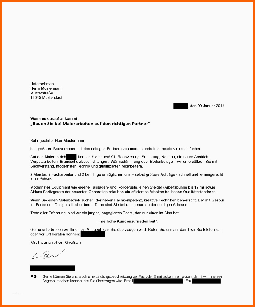 akquise anschreiben