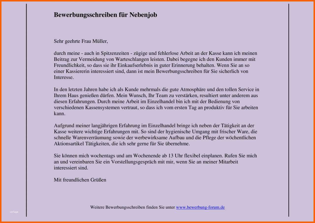 Tolle Bewerbungsanschreiben Minijob Wiedereinstieg
