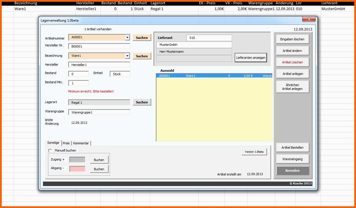 Tolle Blickwinkel178 Excel Lagerverwaltung