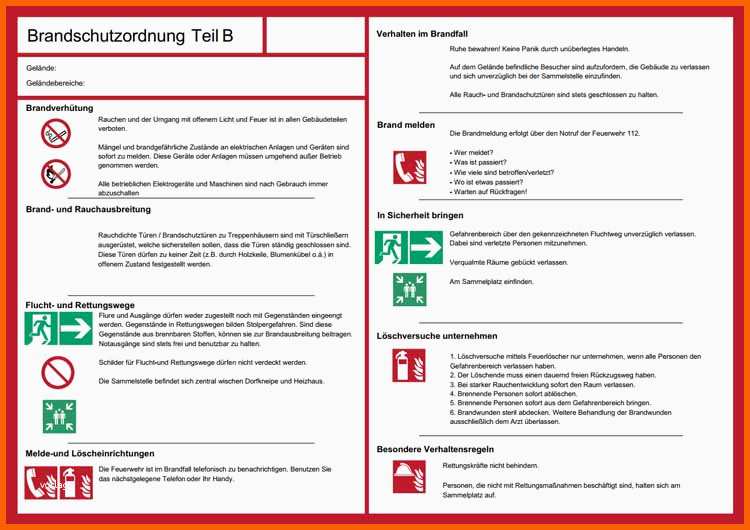 Tolle Brandschutzordnung Teil A Kostenlos Selber Erstellen