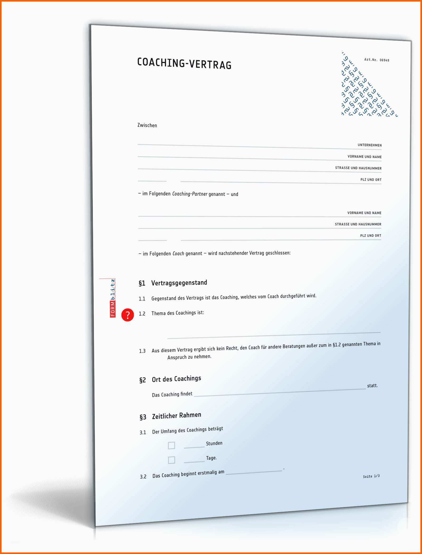 Tolle Coaching Vertrag Muster Vorlage Zum Download