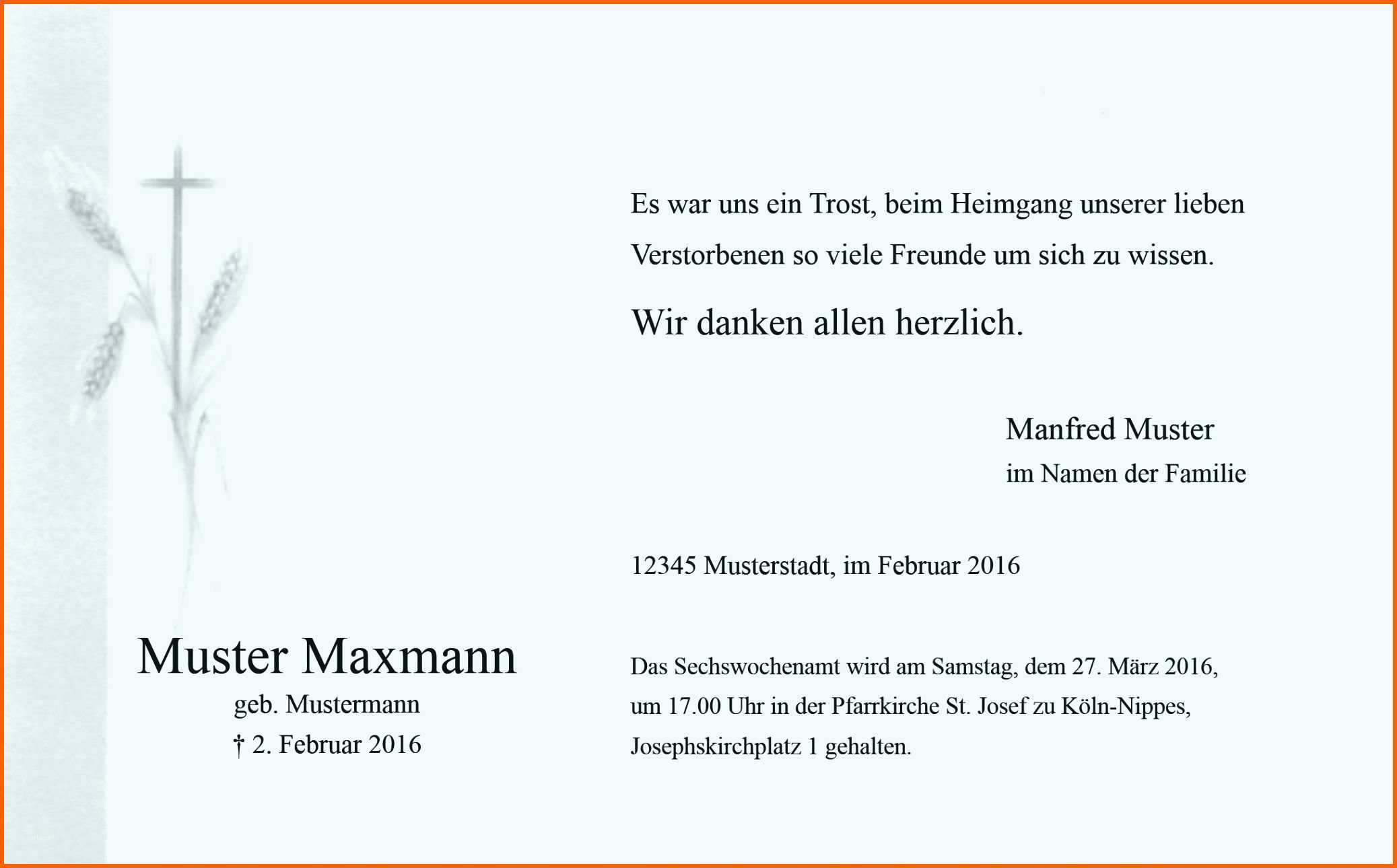 Tolle Danksagung Trauerfall Vorlage Kostenlos Inspirierend
