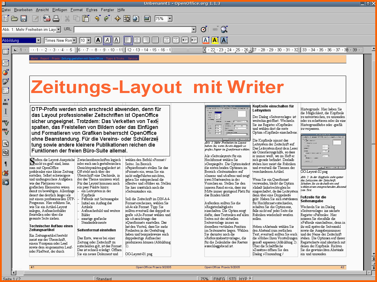 Tolle Easylinux Easylinux 09 2005 Layout Mit Open Fice Writer
