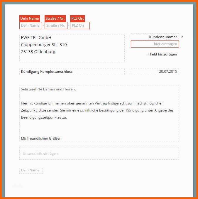 Tolle Ewe Tel Dsl Kündigung Vorlage Download Chip