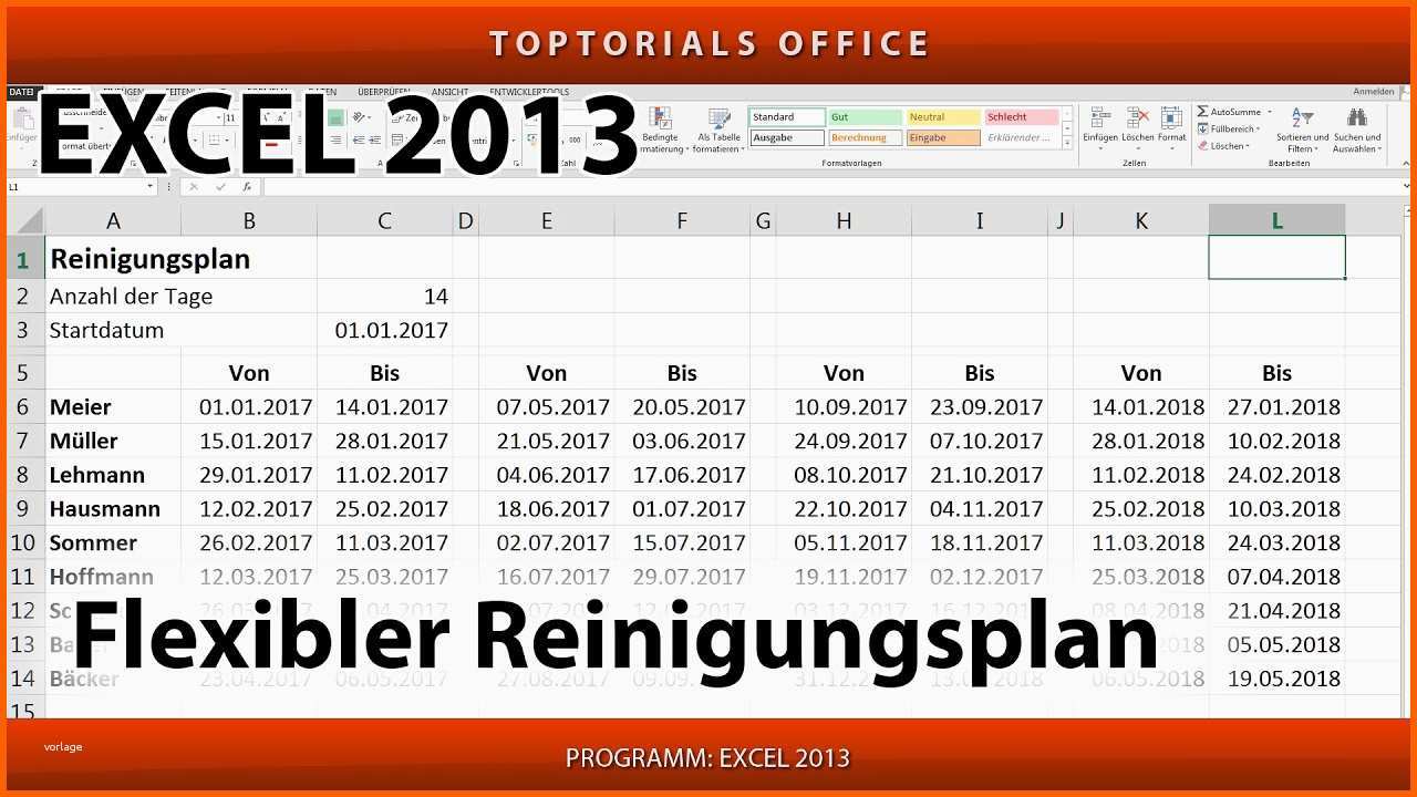Tolle Flexiblen Reinigungsplan Putzplan Erstellen Microsoft
