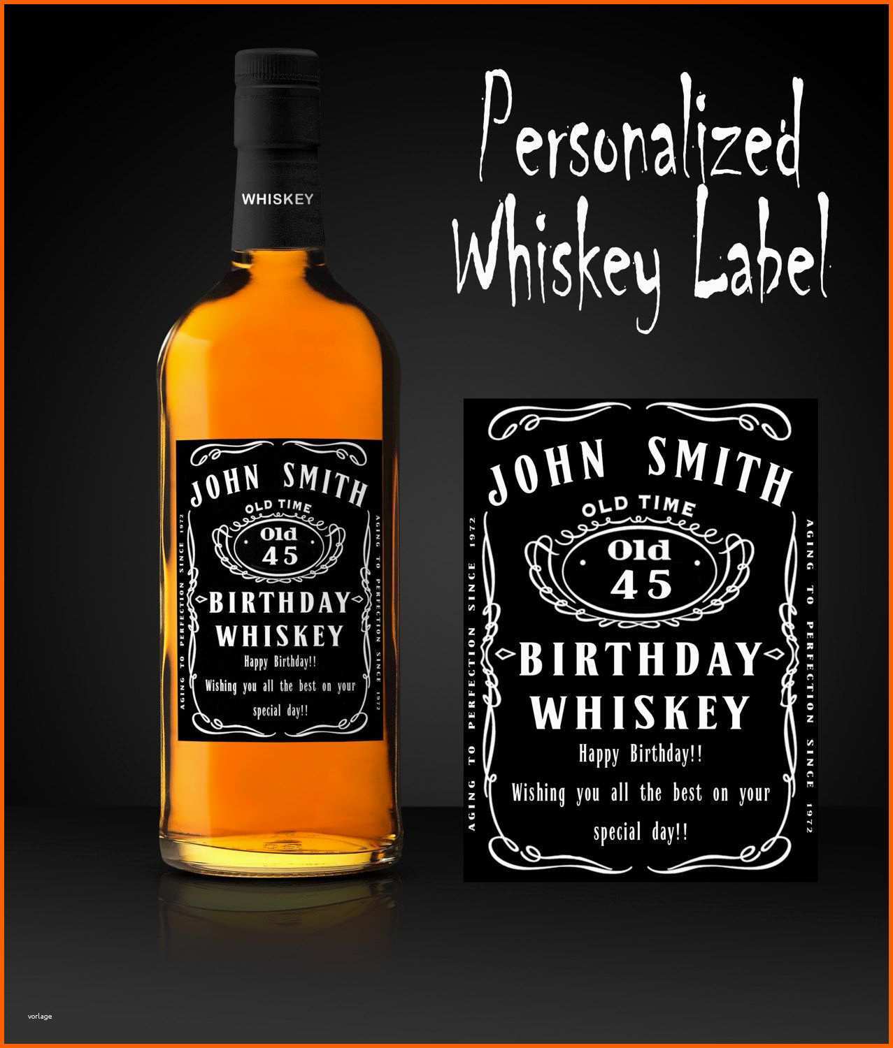 Tolle Geburtstags Whiskey Etikett Personalisiertes