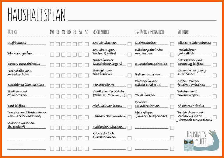 Tolle Haushaltsplan Mit Vorlage Zum Download Haushalt