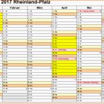Tolle Kalender 2017 Rheinland Pfalz Ferien Feiertage Excel