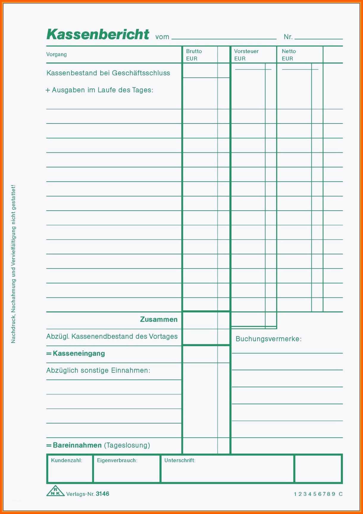 Tolle Kassenbericht Excel