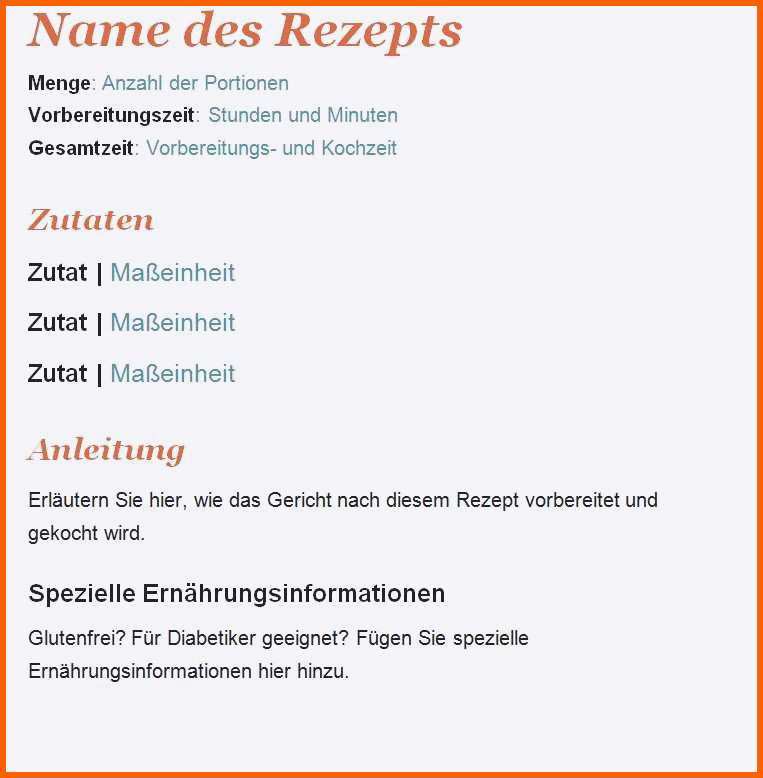 Tolle Kochbuch Vorlage Word Genial Rezeptbuch Vorlage — Omnomgno