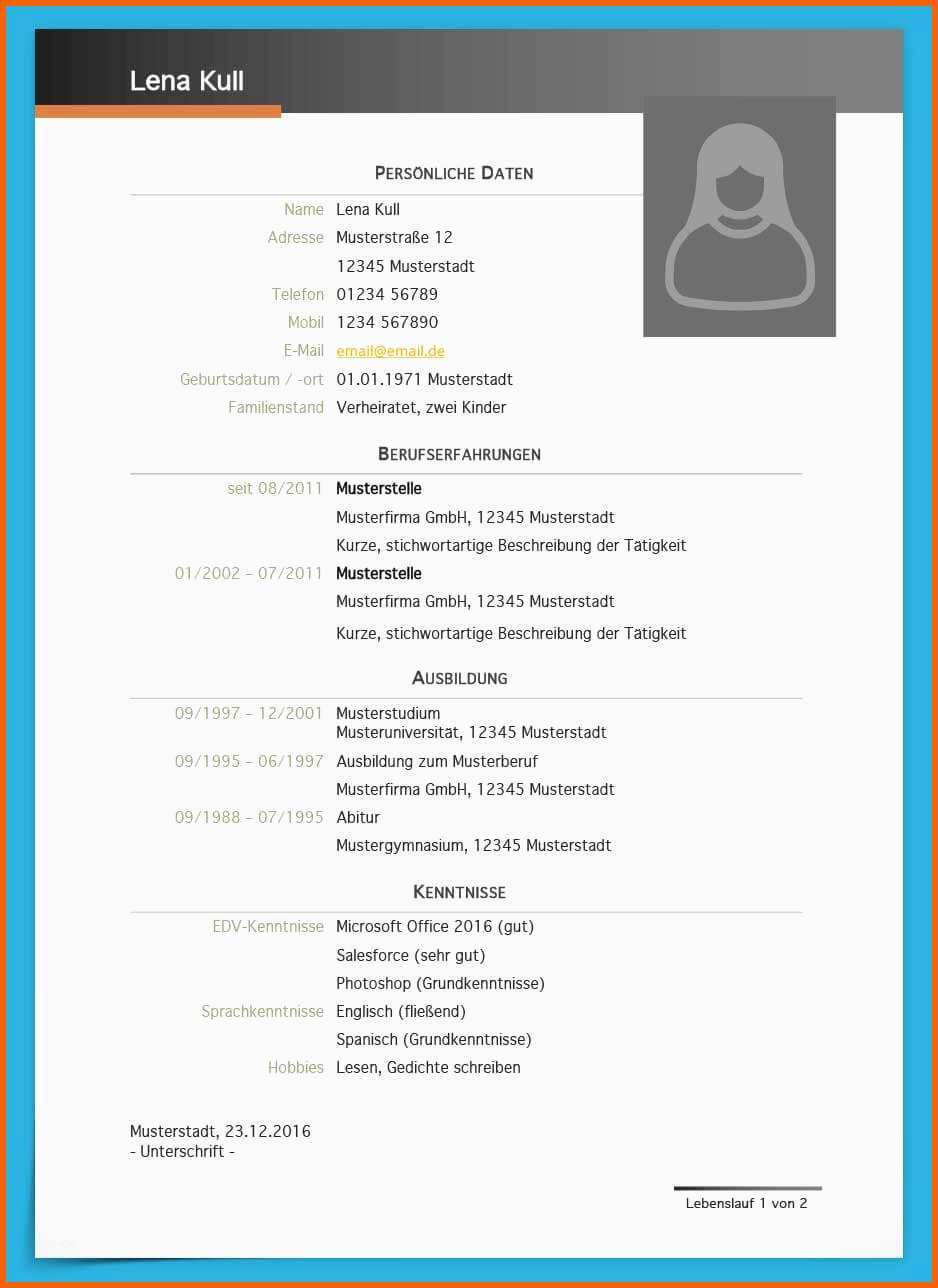 Tolle Kostenlose Lebenslauf Muster Und Vorlagen Zum Download
