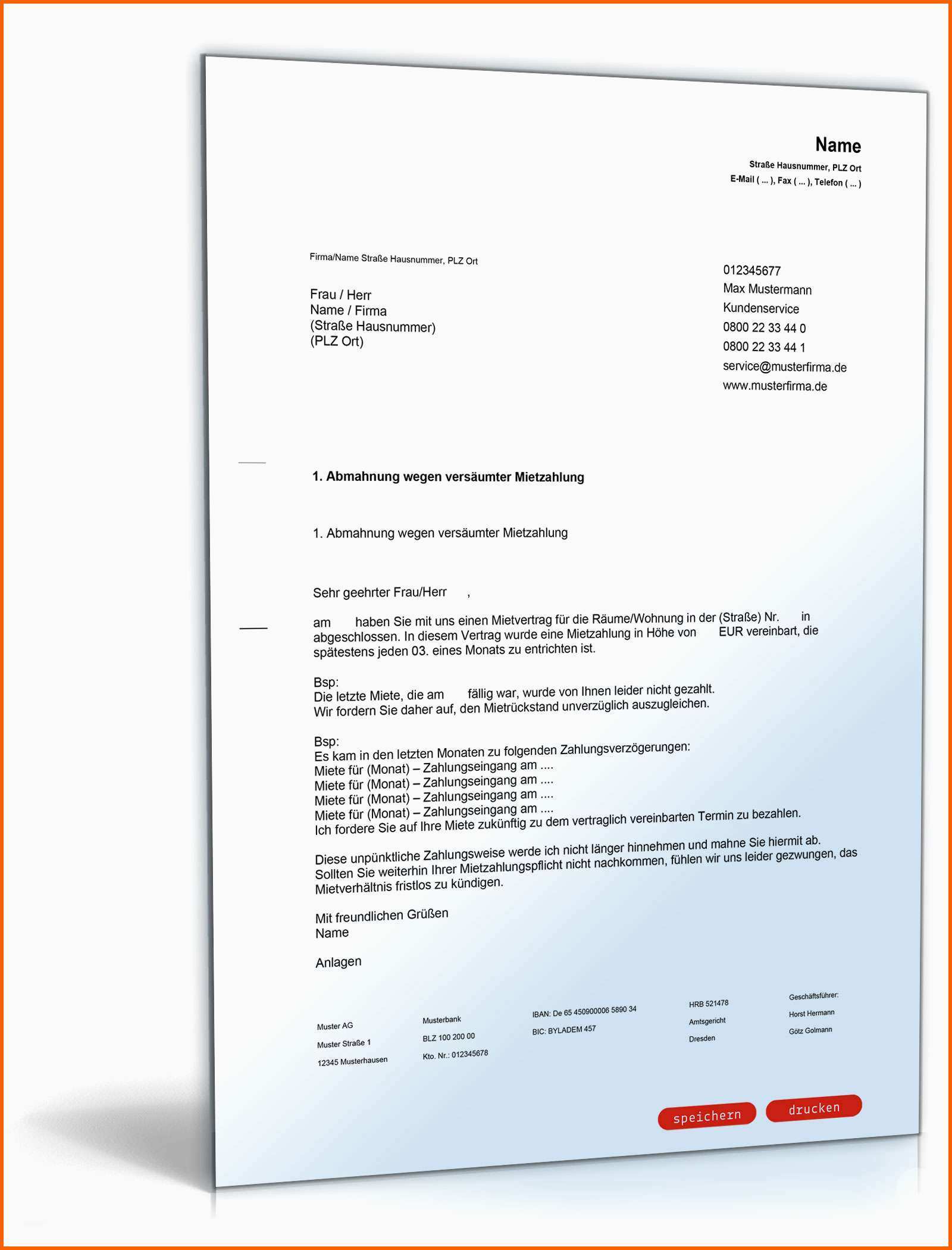 Tolle Mahnung Wegen Versäumnis Pünktlicher Mietzahlung • De