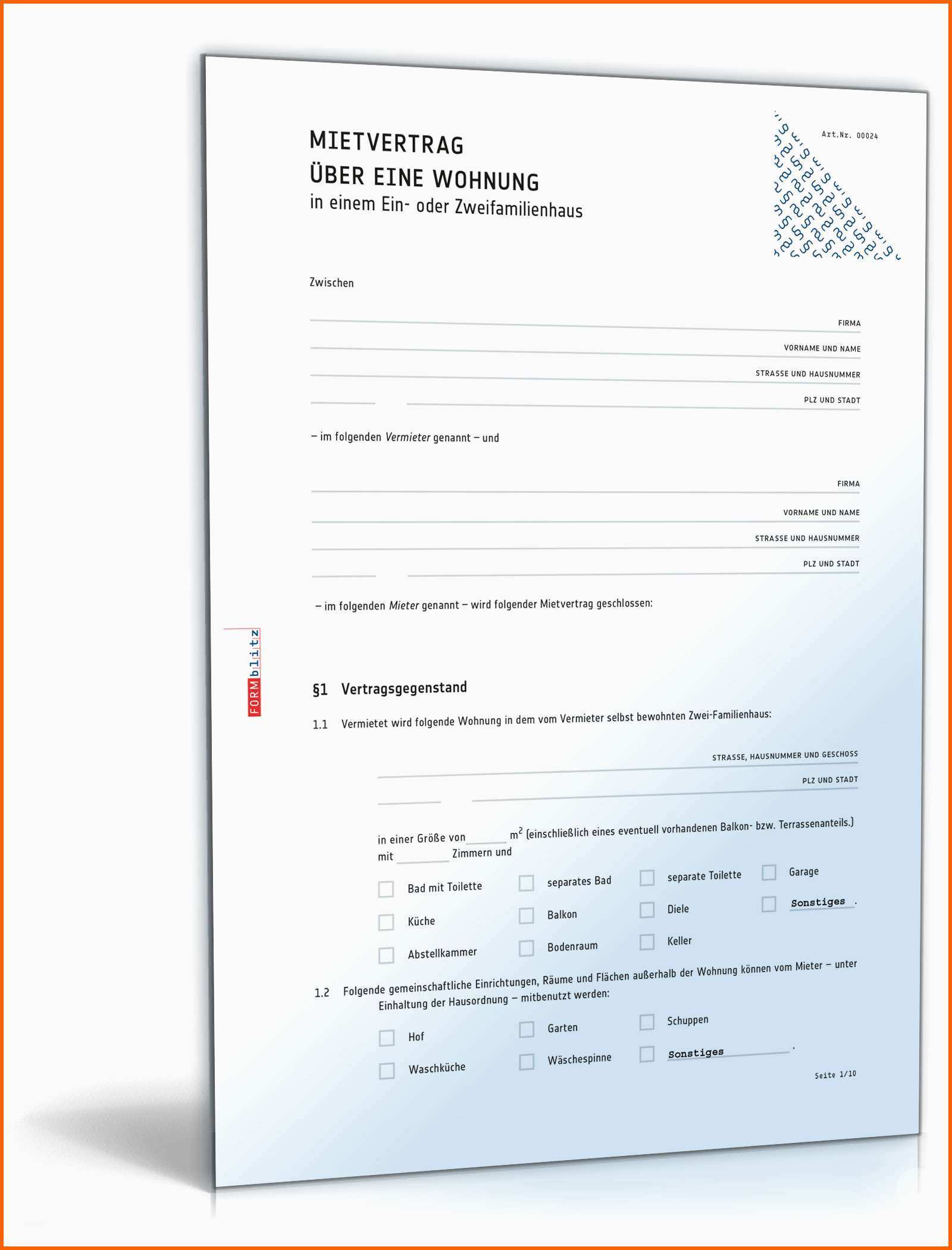 Tolle Mietvertrag Einliegerwohnung Muster Als Doc & Pdf
