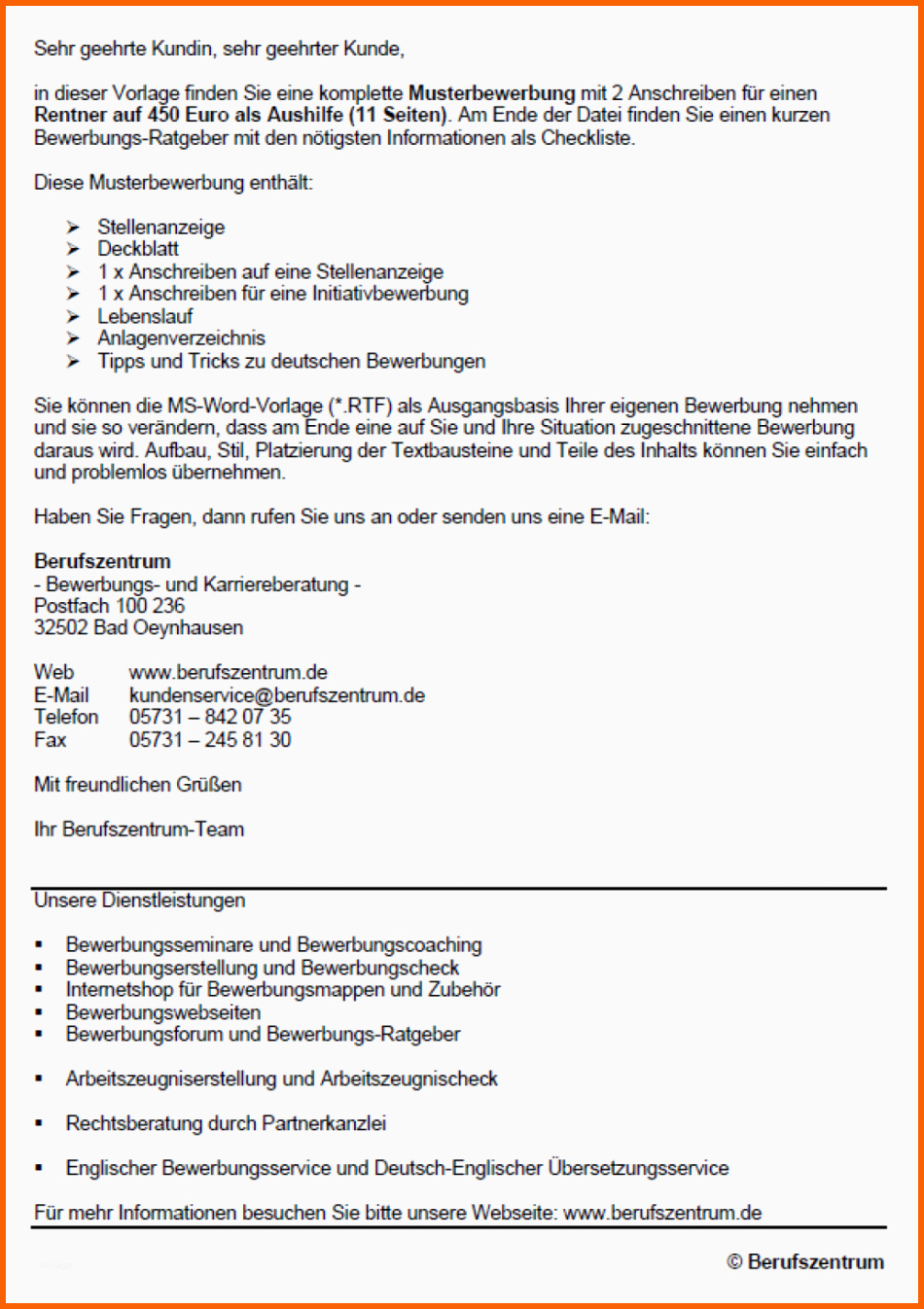 Tolle original Vorlage Bewerbung Euro Job