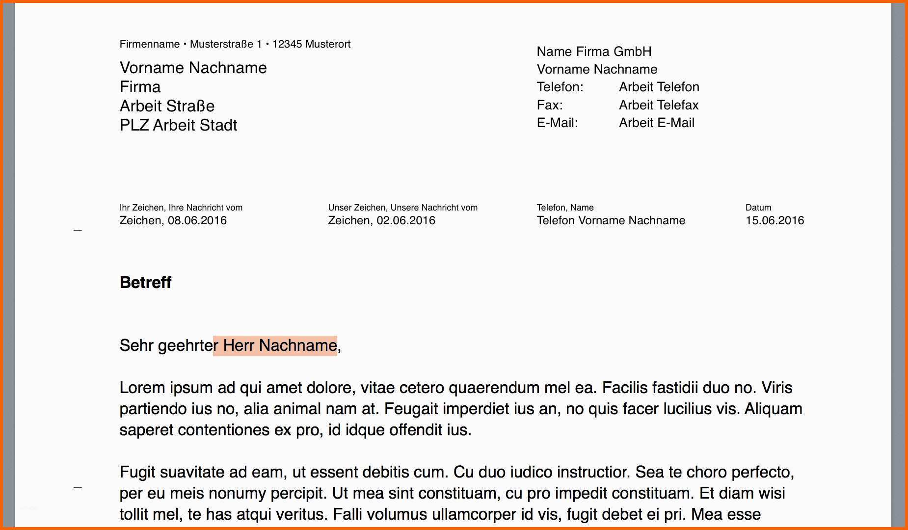 Tolle Pages Briefvorlage norm Din 5008 Mit Bezugszeichenzeile