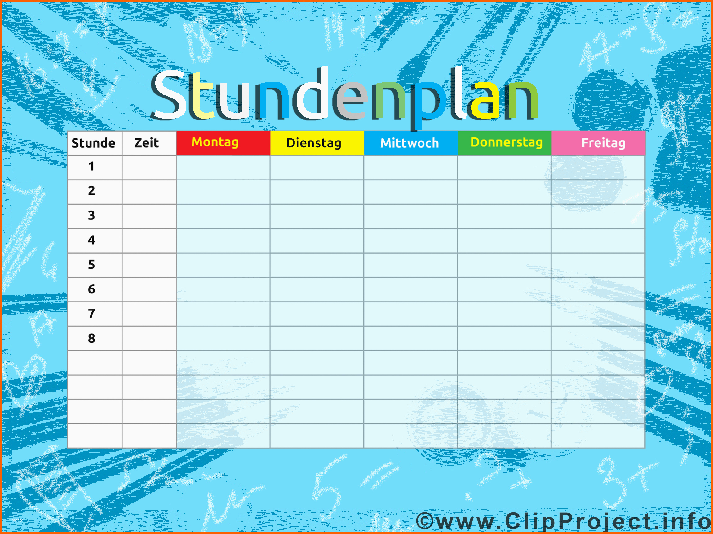 Tolle Stundenplan Vorlage