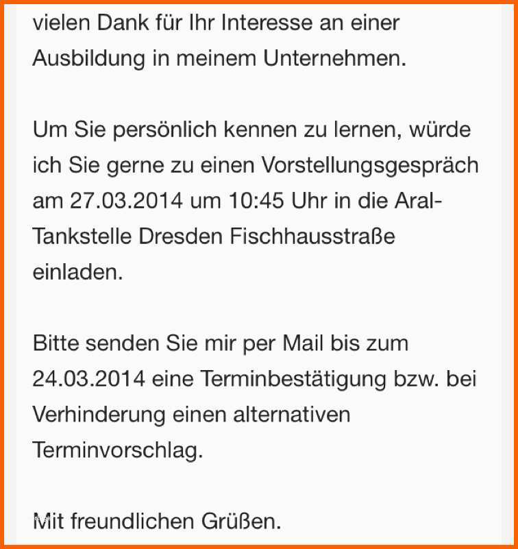 Tolle Terminbestätigung Ausbildung Termin Freundlich