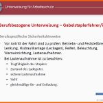 Tolle Unterweisungspräsentation Gabelstaplerfahrer In Vorlage