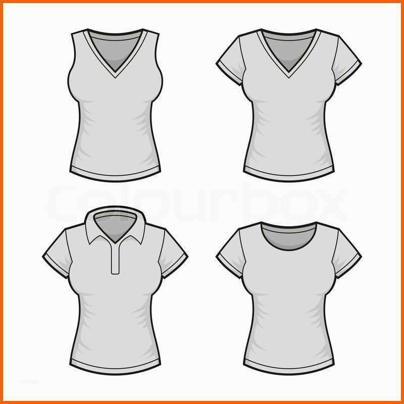 Tolle Vektor Damen T Shirt Design Vorlage Set Vektor