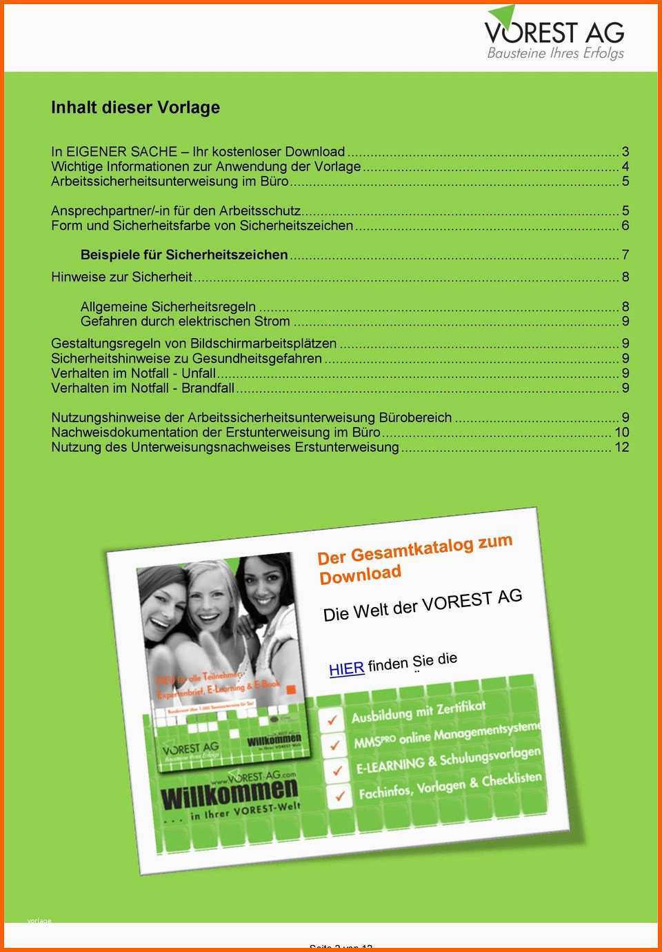 Tolle Vorschau Pdf Arbeitssicherheitsunterweisung Inkl