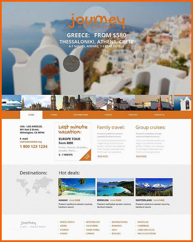 Tolle Webseiten Vorlage Zum thema Reisen Mit Einer Großen