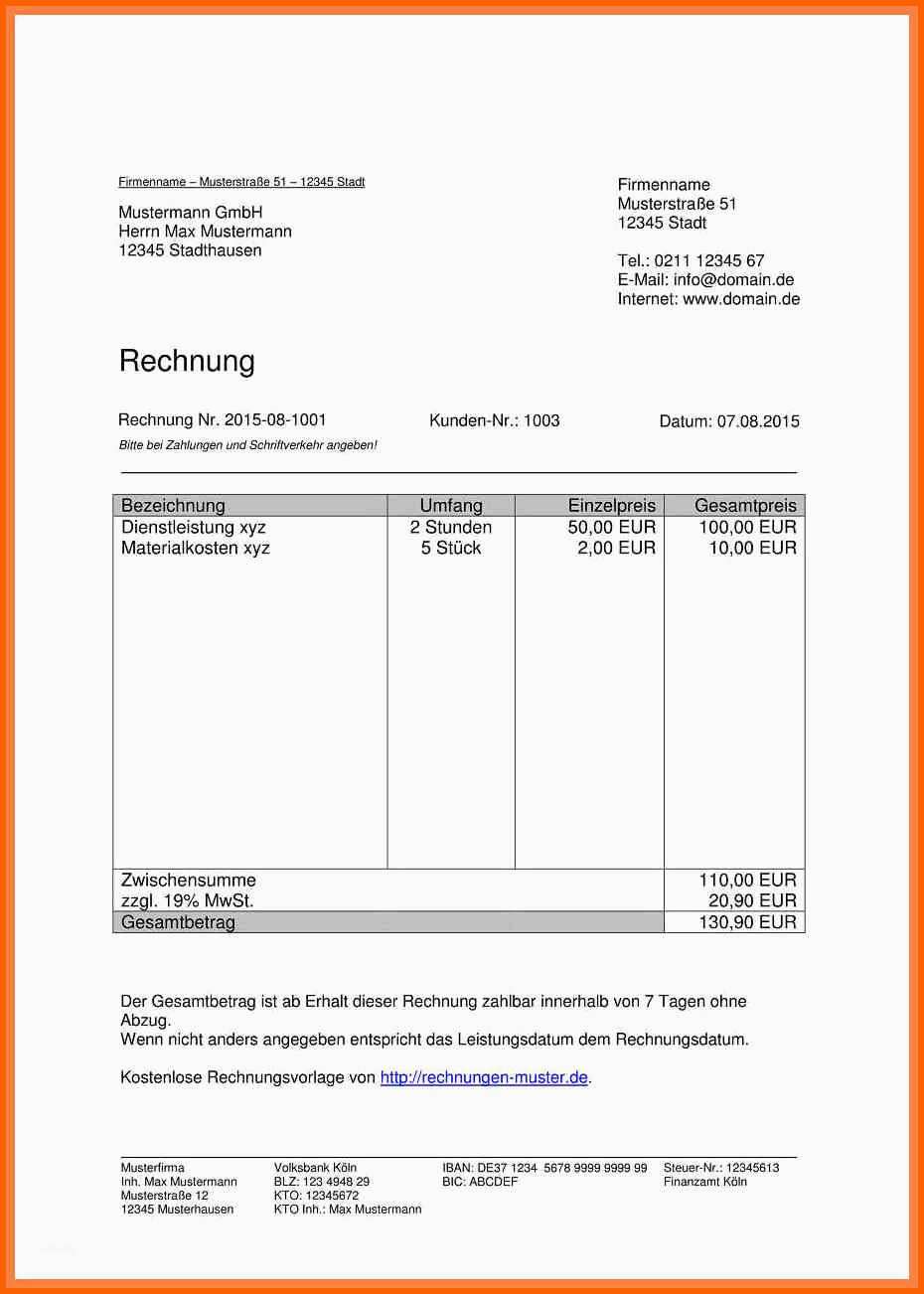 Überraschen 14 Privatrechnung Muster