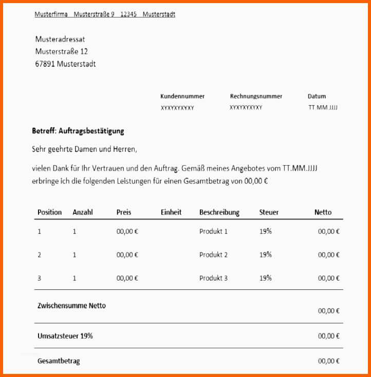 Überraschen 17 Auftragserteilung Vorlage Kostenlos Vorlagen123