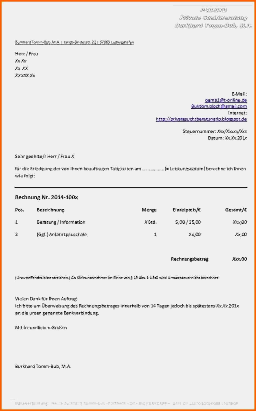 Überraschen 18 Rechnung Von Privat Muster