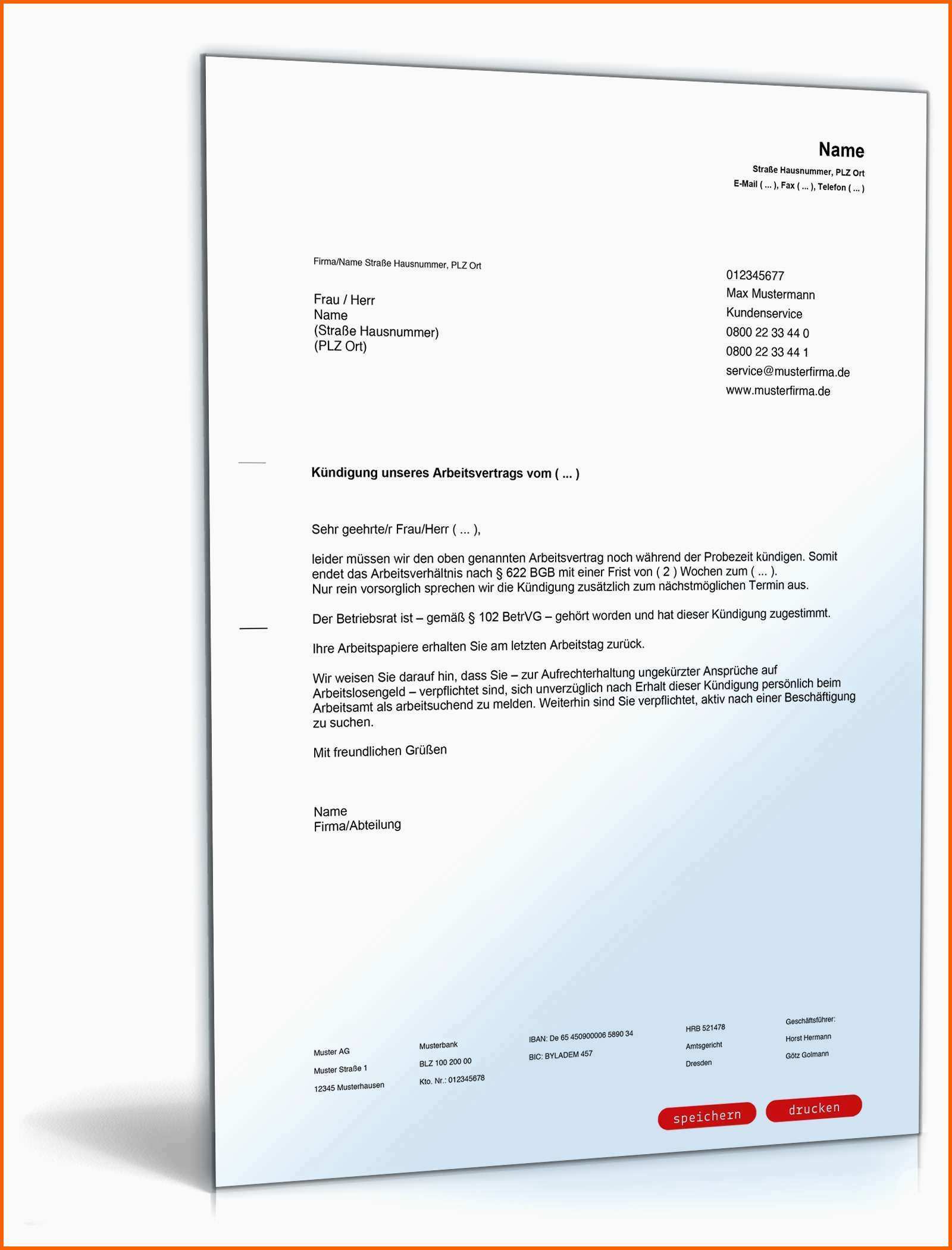 Überraschen 19 Kündigung Probezeit Arbeitslosengeld