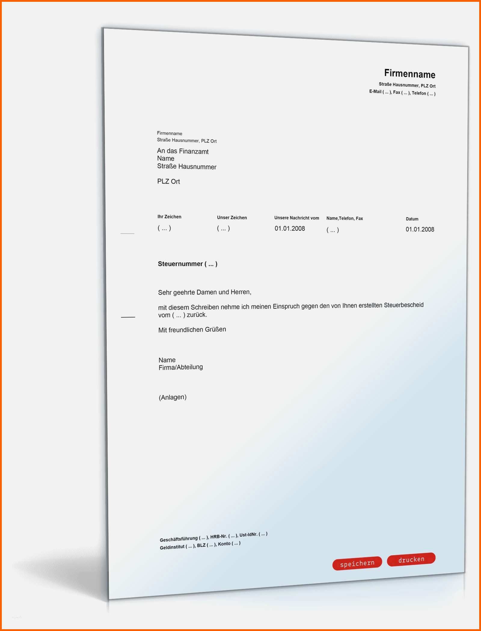 Überraschen 34 Erstaunlich Vorlage Widerspruch Finanzamt Vorräte