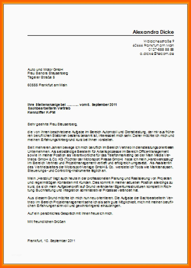 Überraschen 7 Anschreiben Vorlage Word